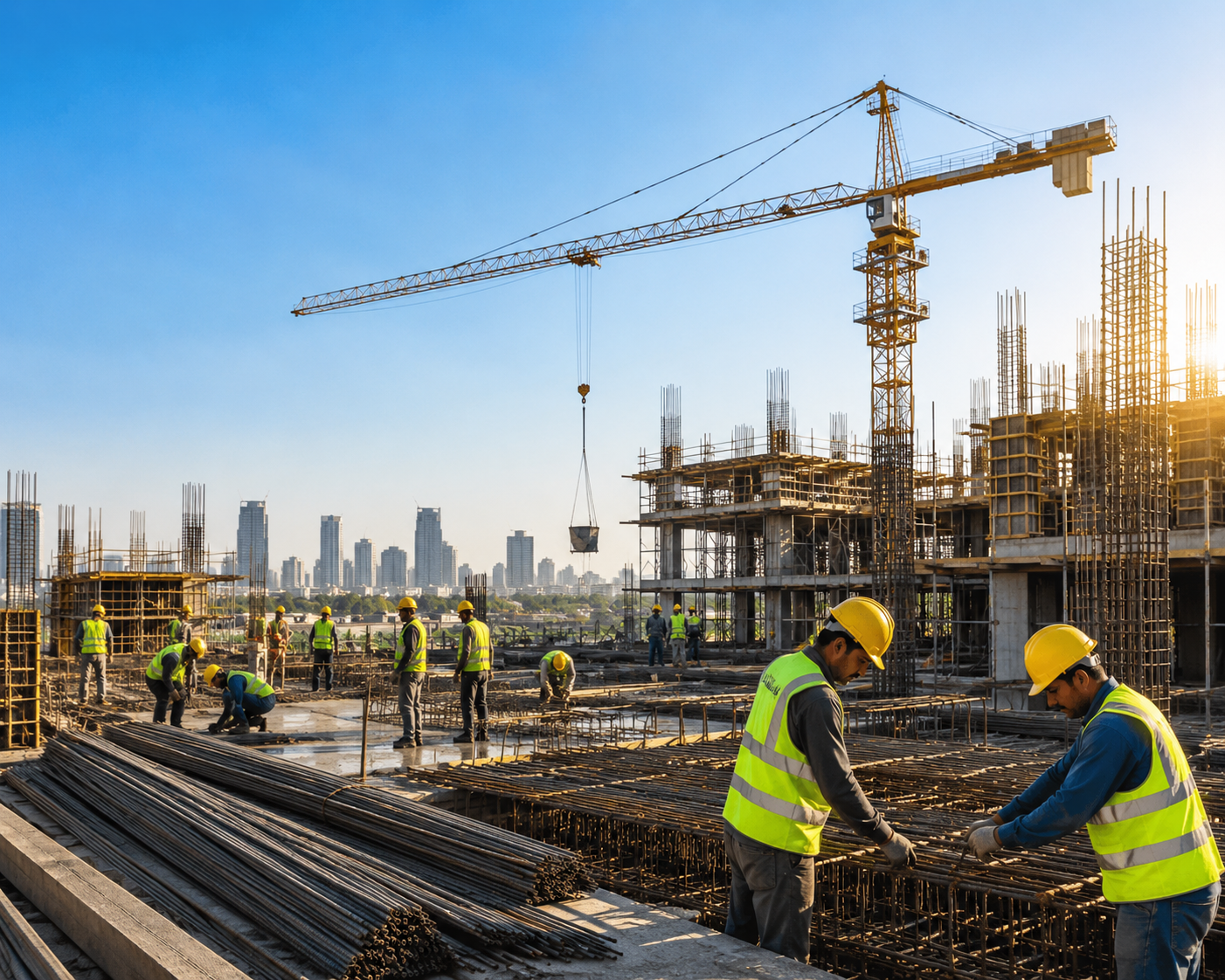 Construction site workforce